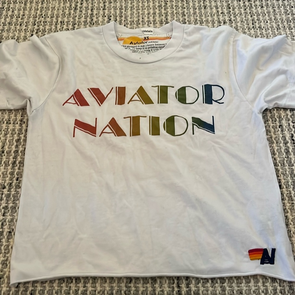Aviator nation cropped tshirt size xs